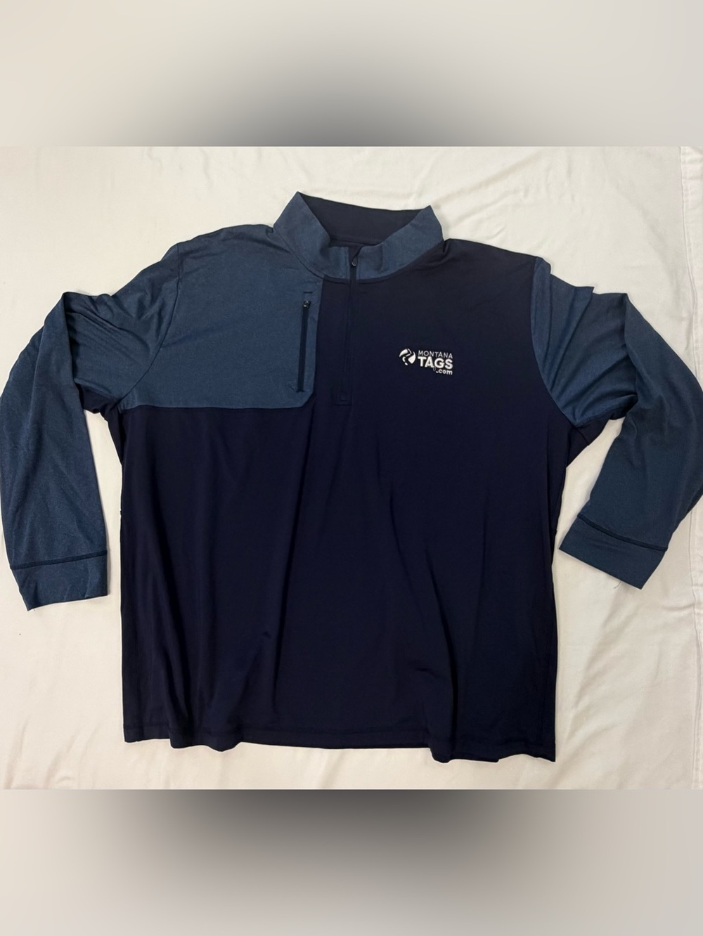 Reebok Men's Heathered Blue 1/4 Zip Performance Pullover 4x